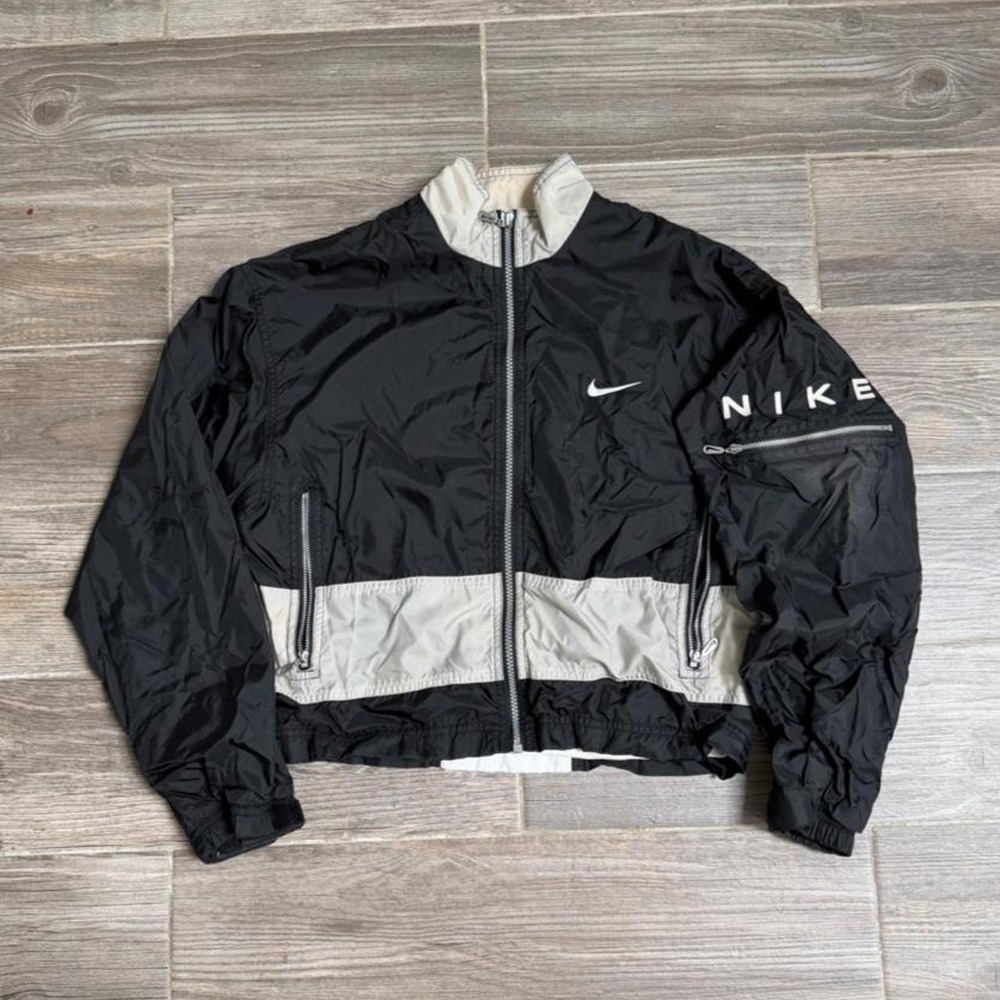 Vintage 90s Nike windbreaker cropped zip up jacket size S